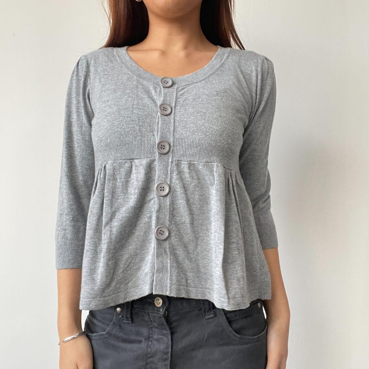 Grey Knitted Peplum Top
