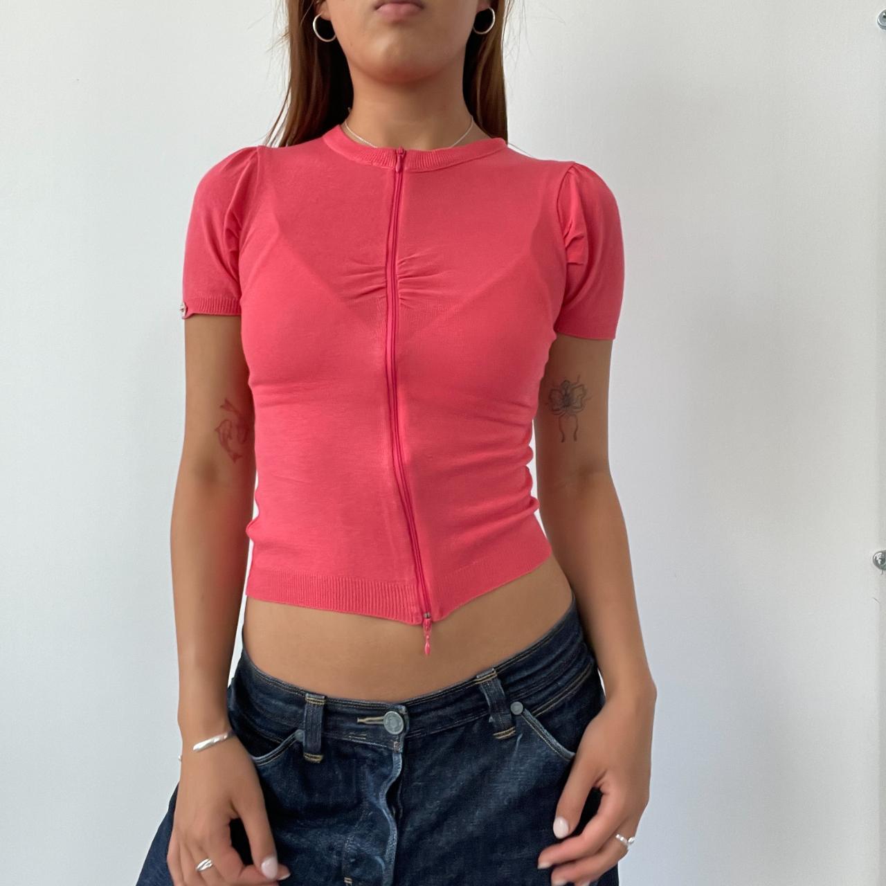 Hot Pink Zip Up Top