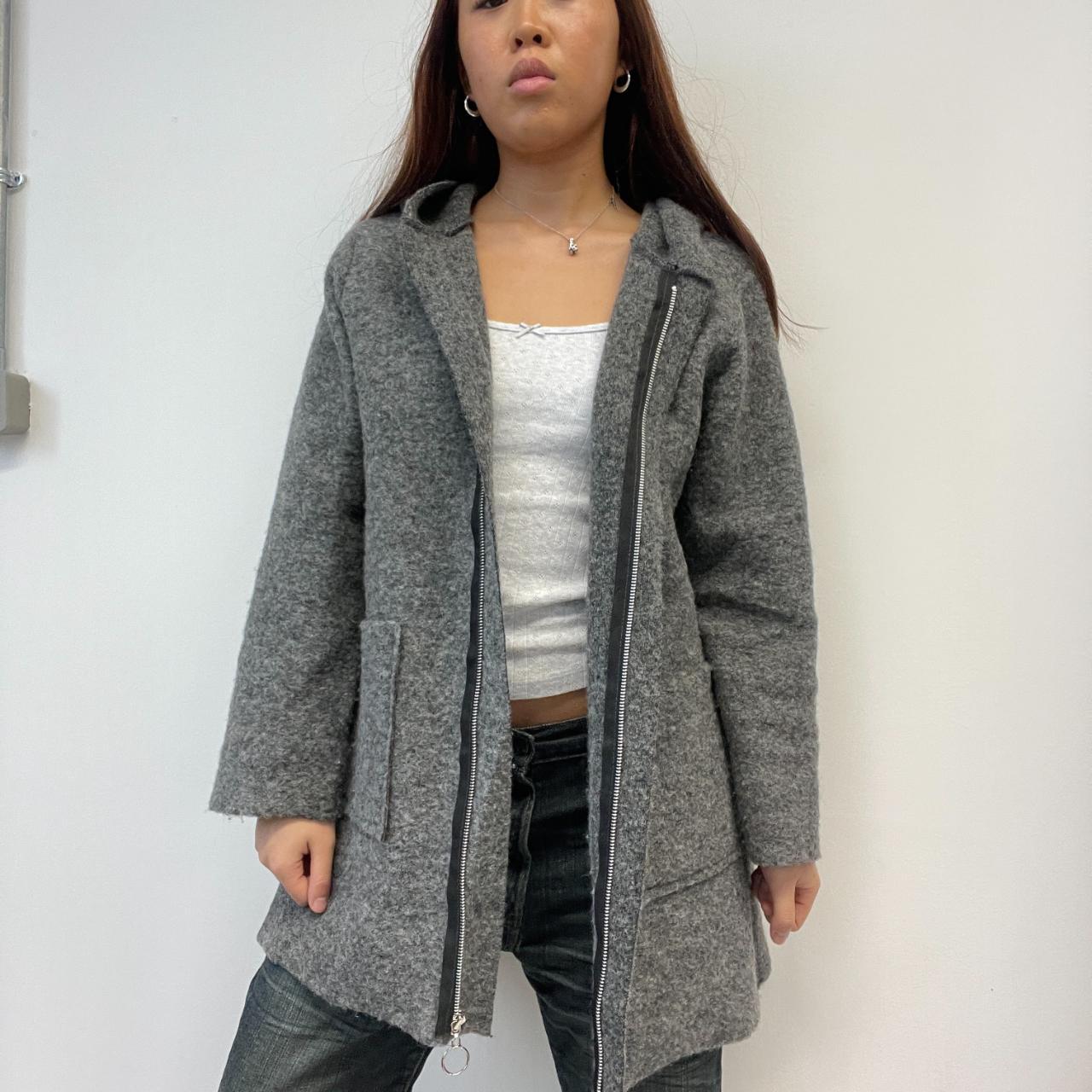 Charcoal Grey Hooded Trench Coat
