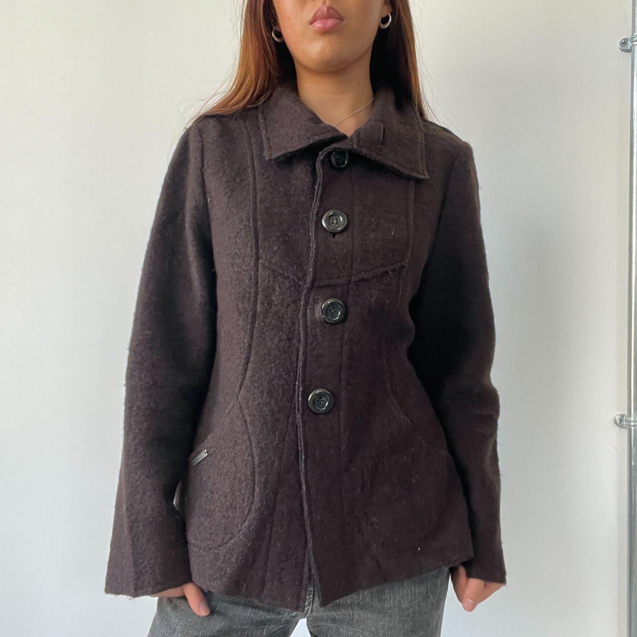 Brown Structured Collared Jacket