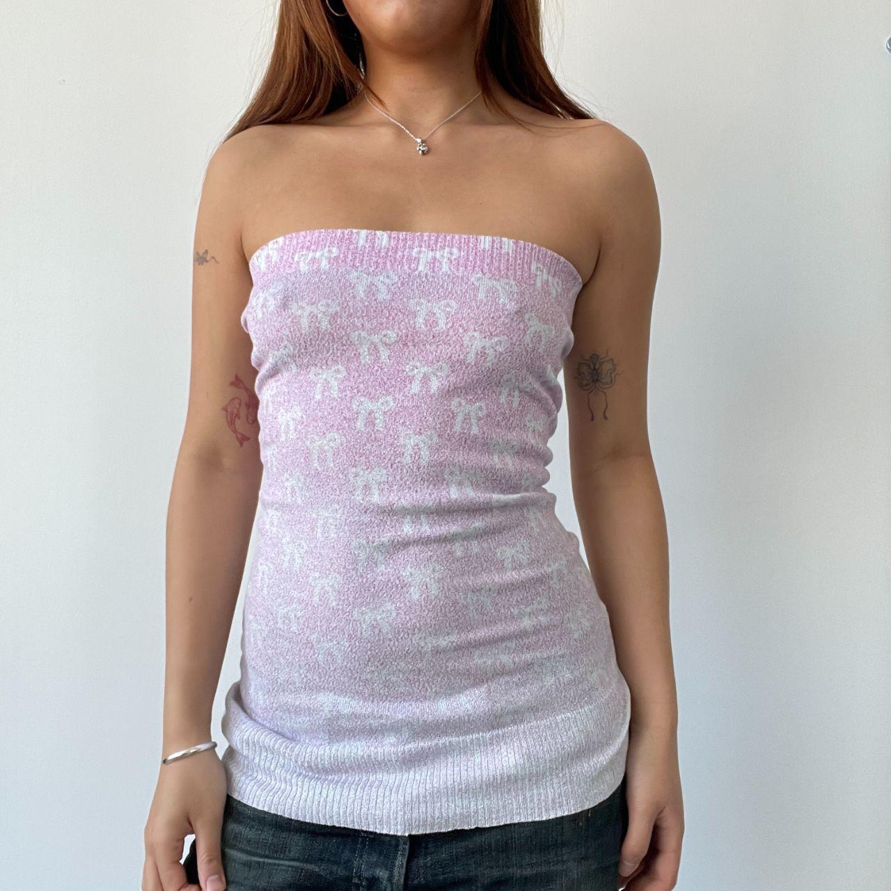 Pink Ombre Knitted Bandeau Top
