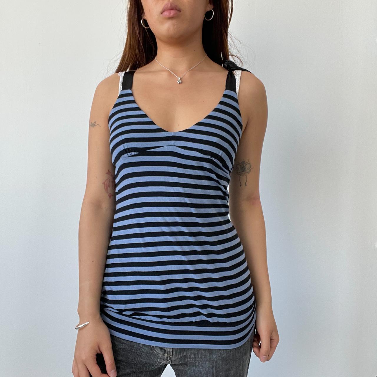 Black/Blue Cami Vest Top