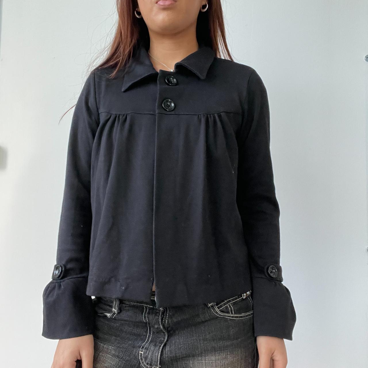 Black Boxy Peacoat Cardigan