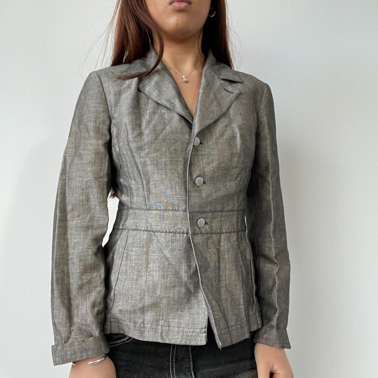 Grey/Brown Fitted Blazer