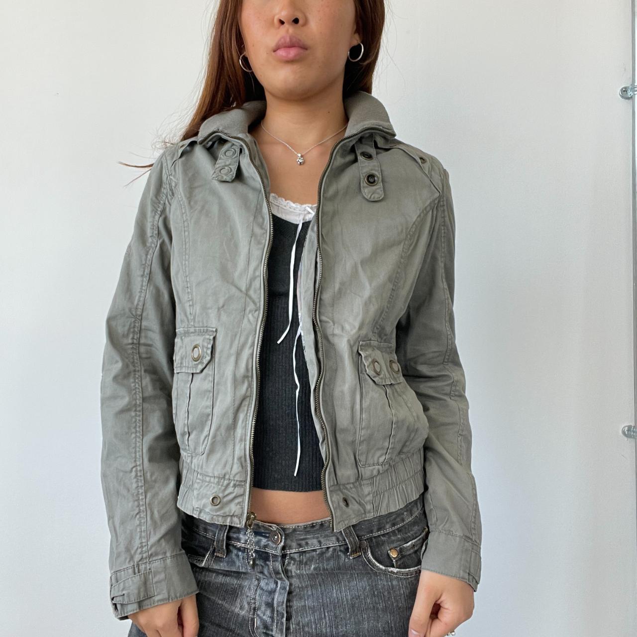 Khaki Green Utility Cargo Jacket