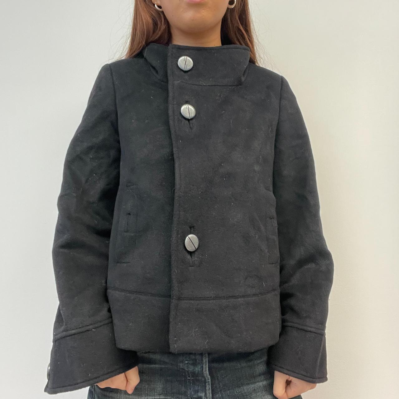 Black Wool Asymmetric Jacket