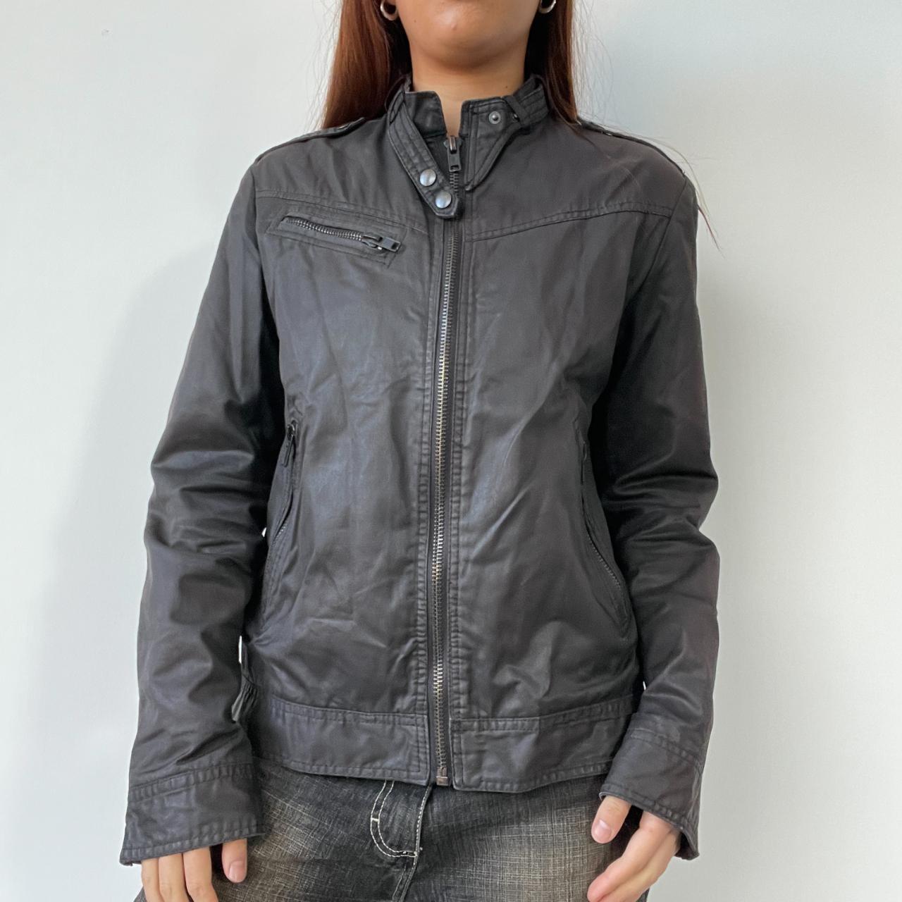 Dark Brown Leather Biker Jacket