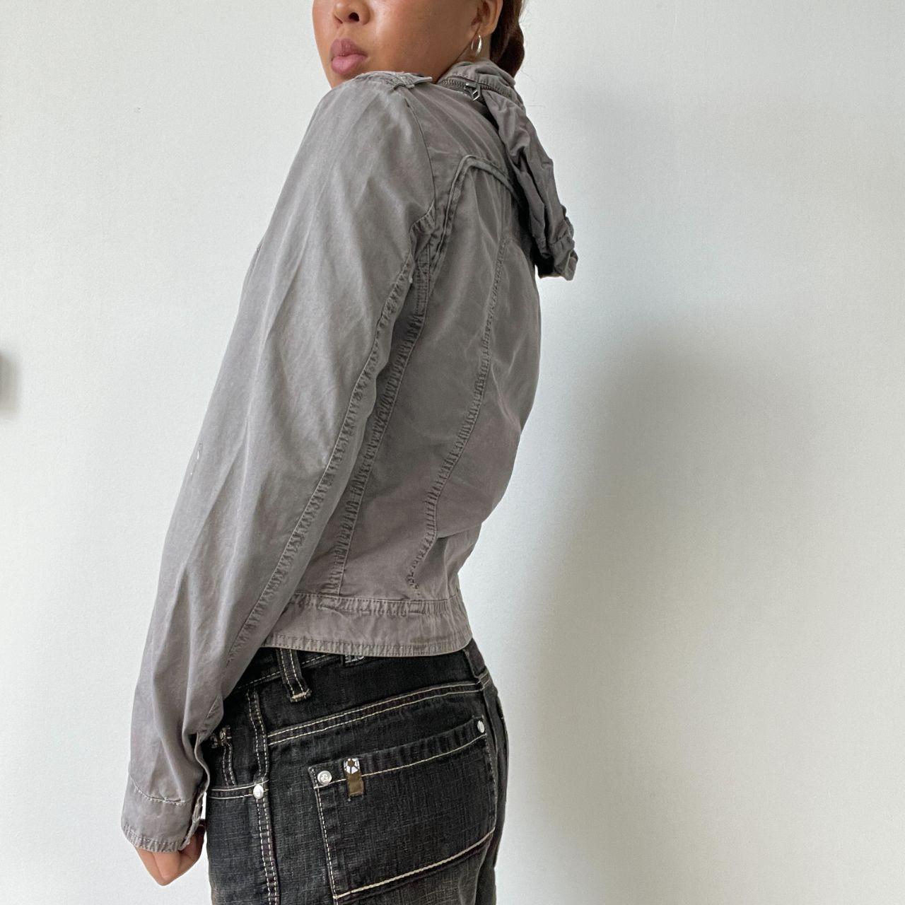 Grey Hooded Utility Jacket