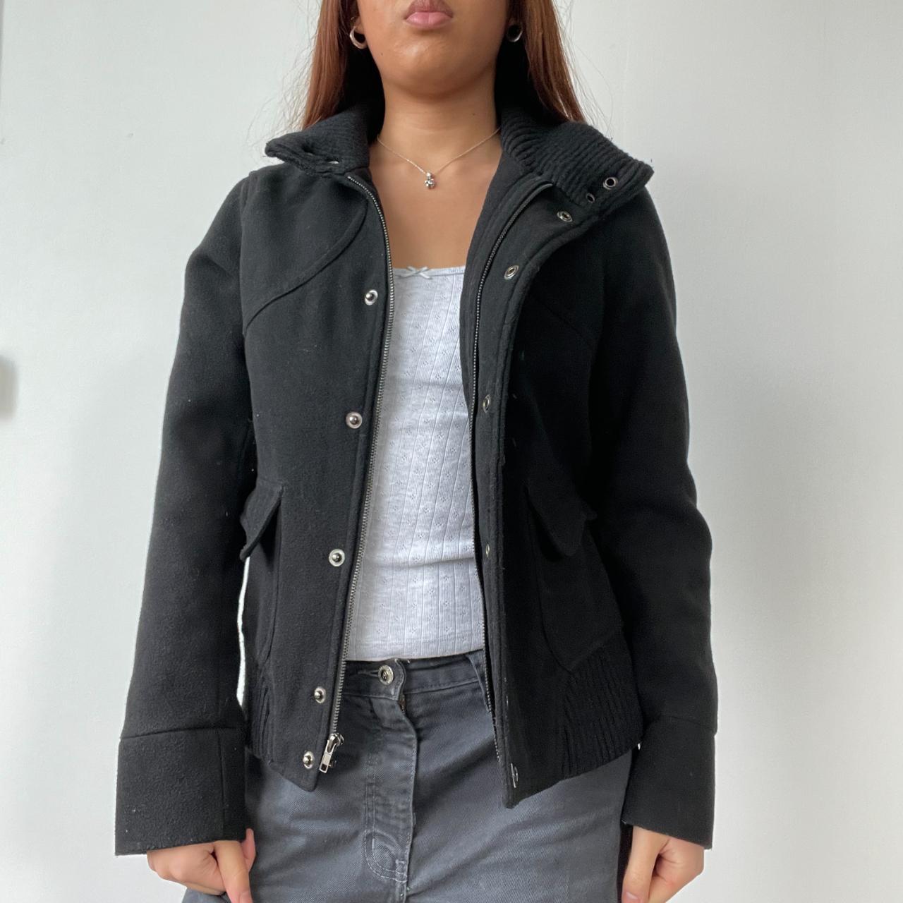 Black Wool Bomber Jacket