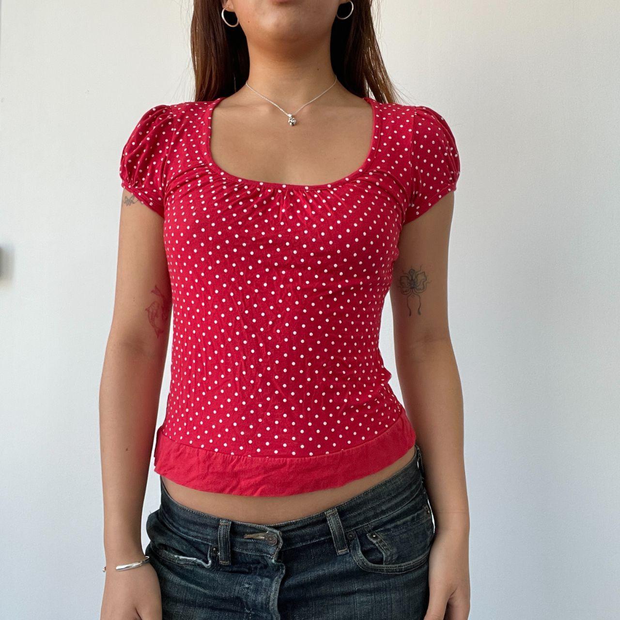 Red Polka Dot Babydoll Top
