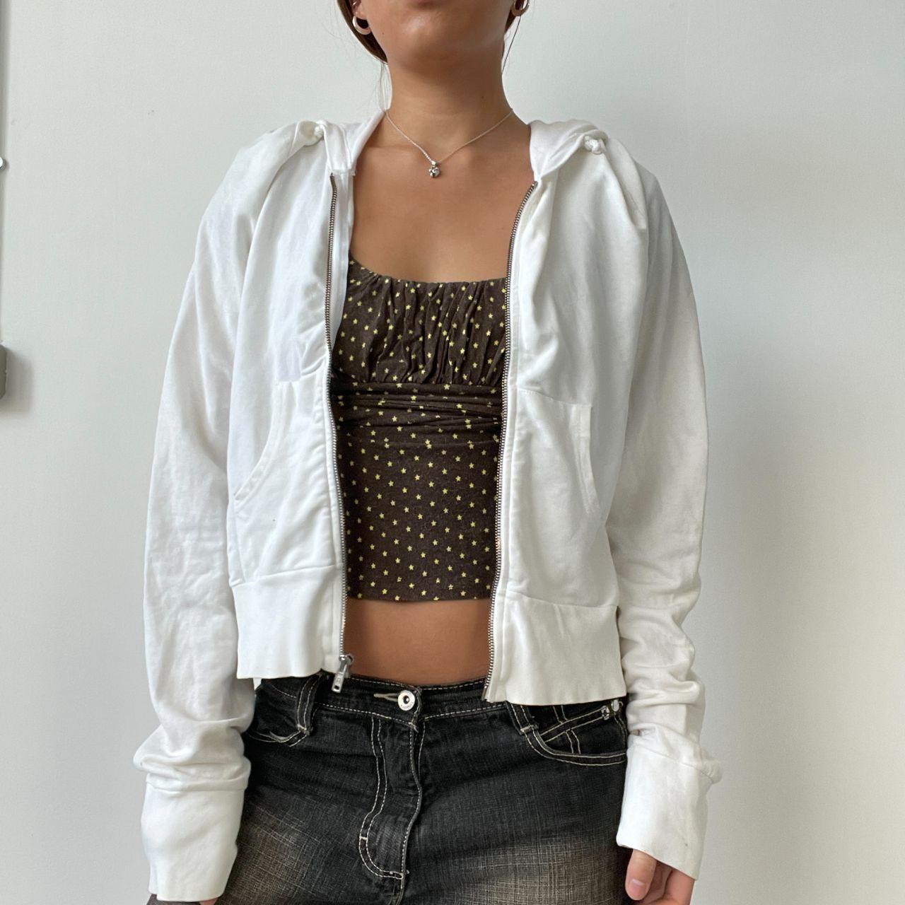 White Zip Up Hoodie