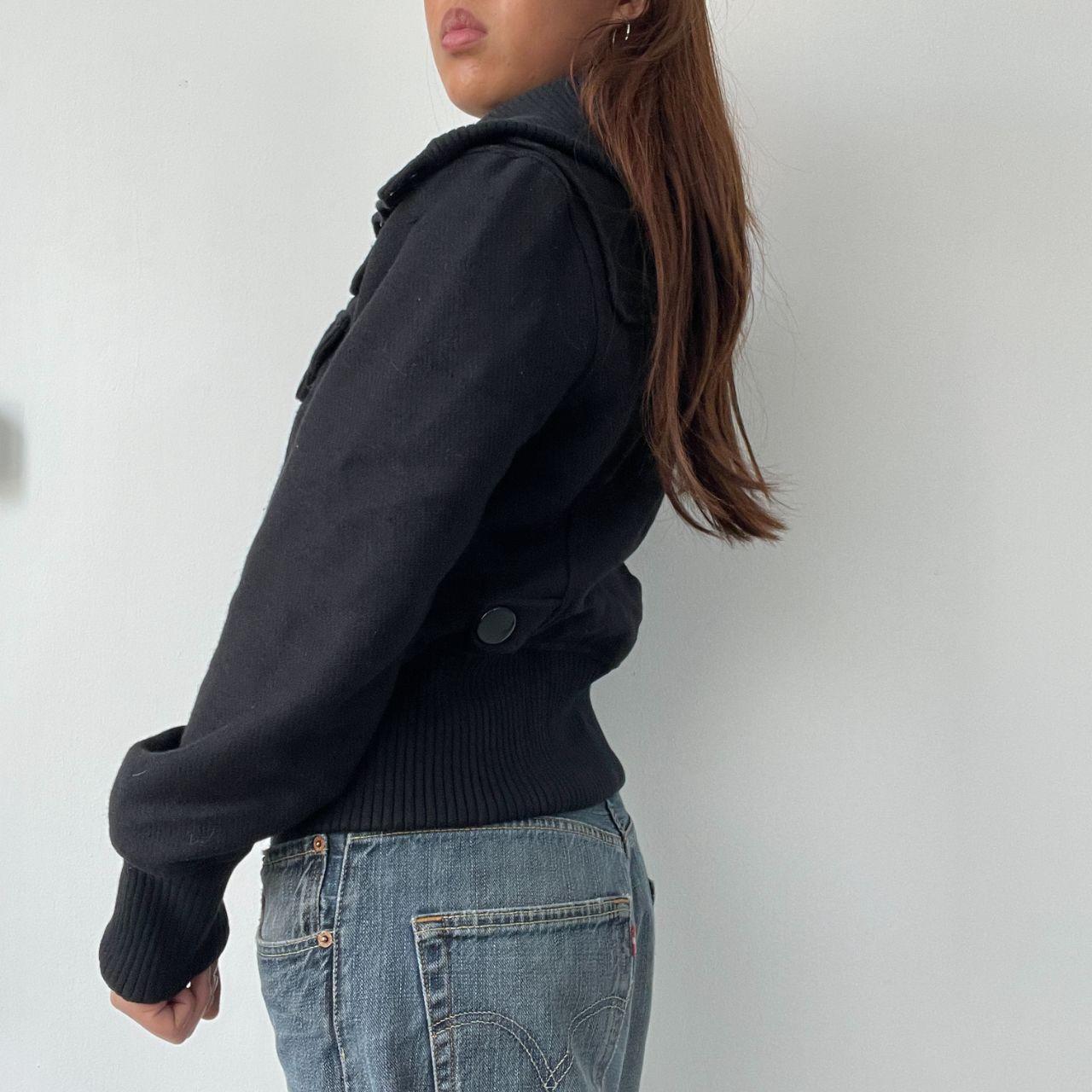 Black Boxy Cargo Jacket