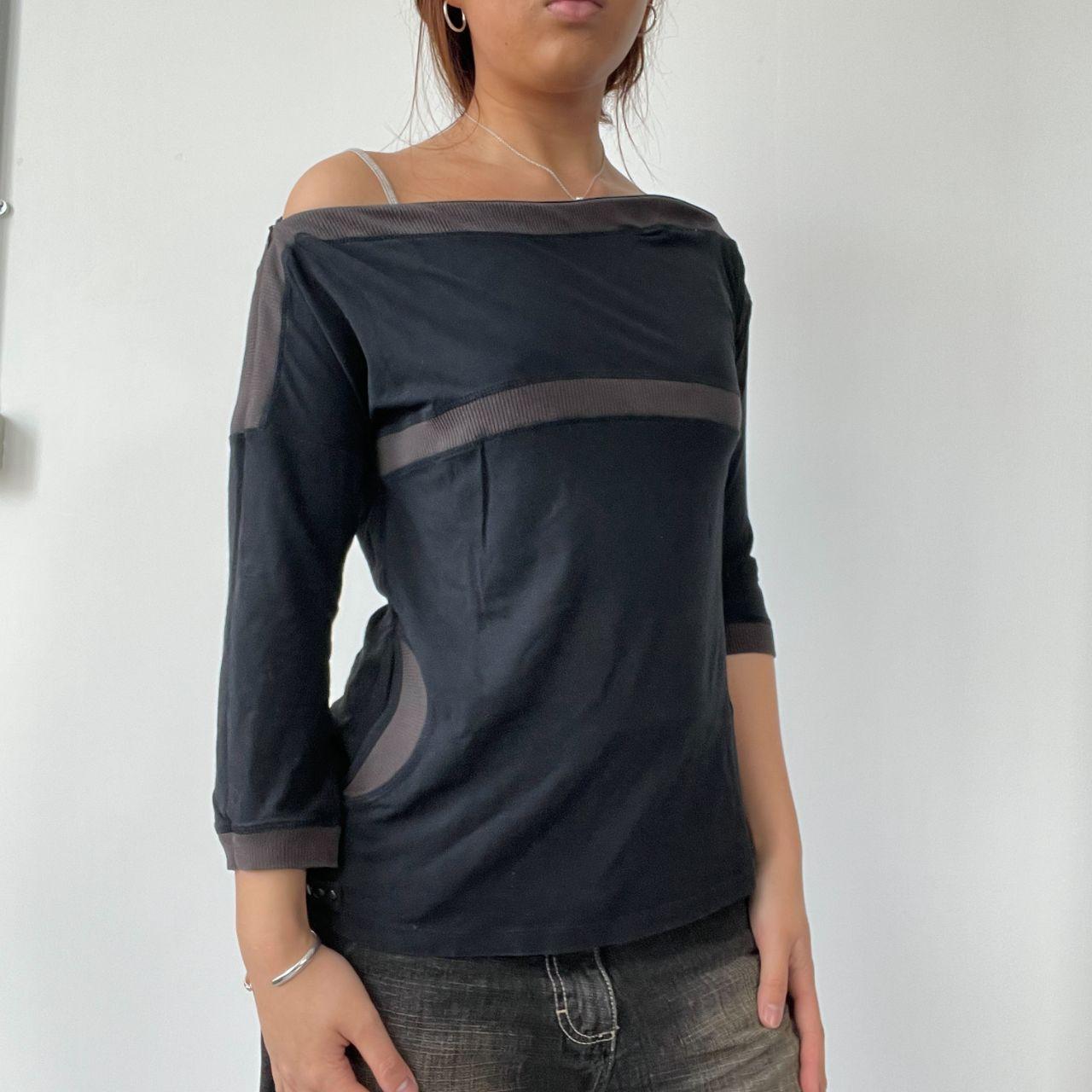 Black Cop Copine Contrast Top