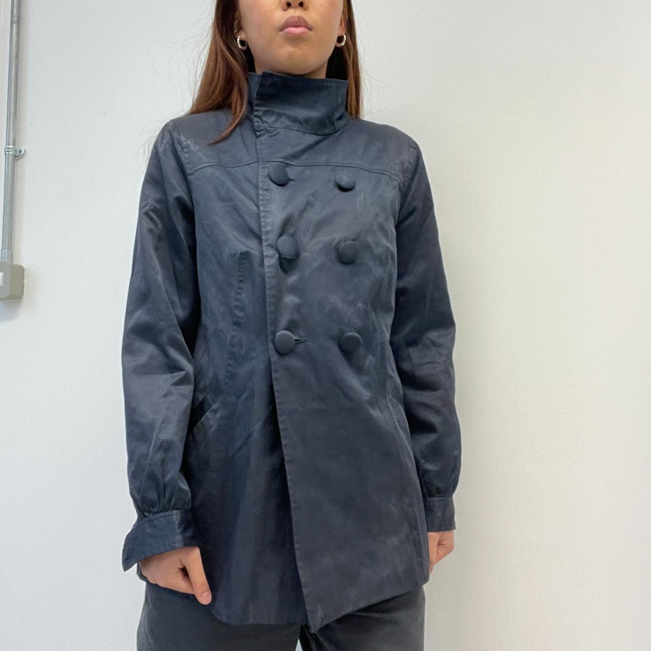 Navy Asymmetric Trench Coat
