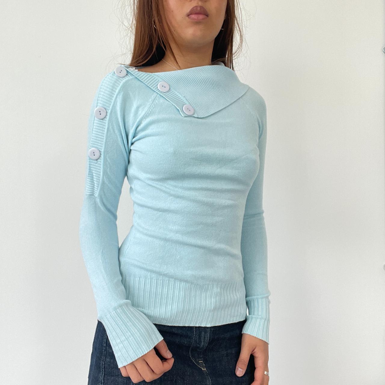Blue Asymmetric Knit Jumper