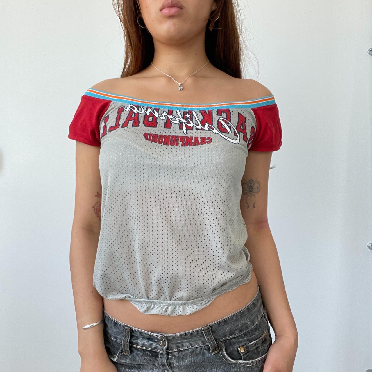 Red/Grey Sporty Graphic Baby Tee