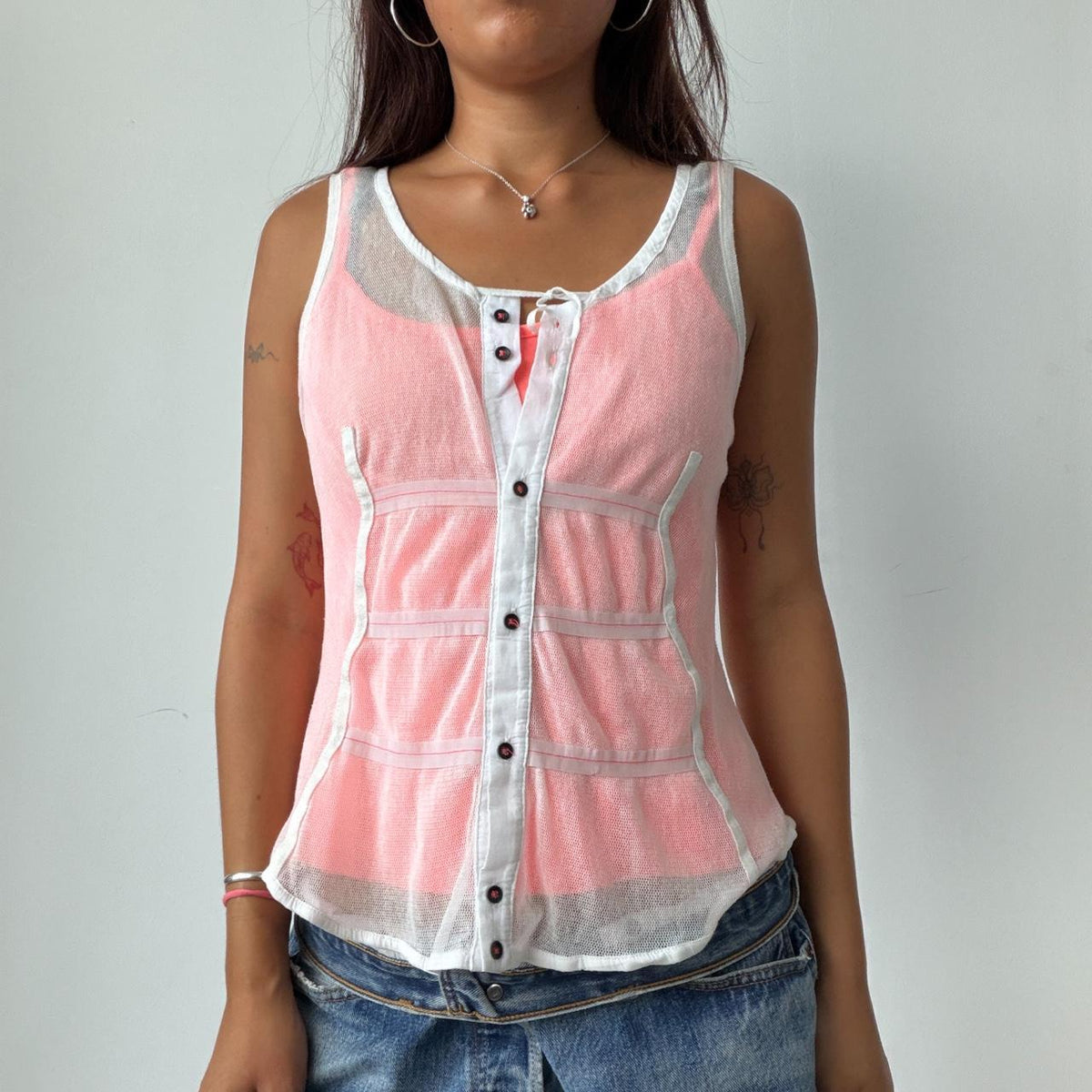 Vintage Neon Cop Copine Layered Top