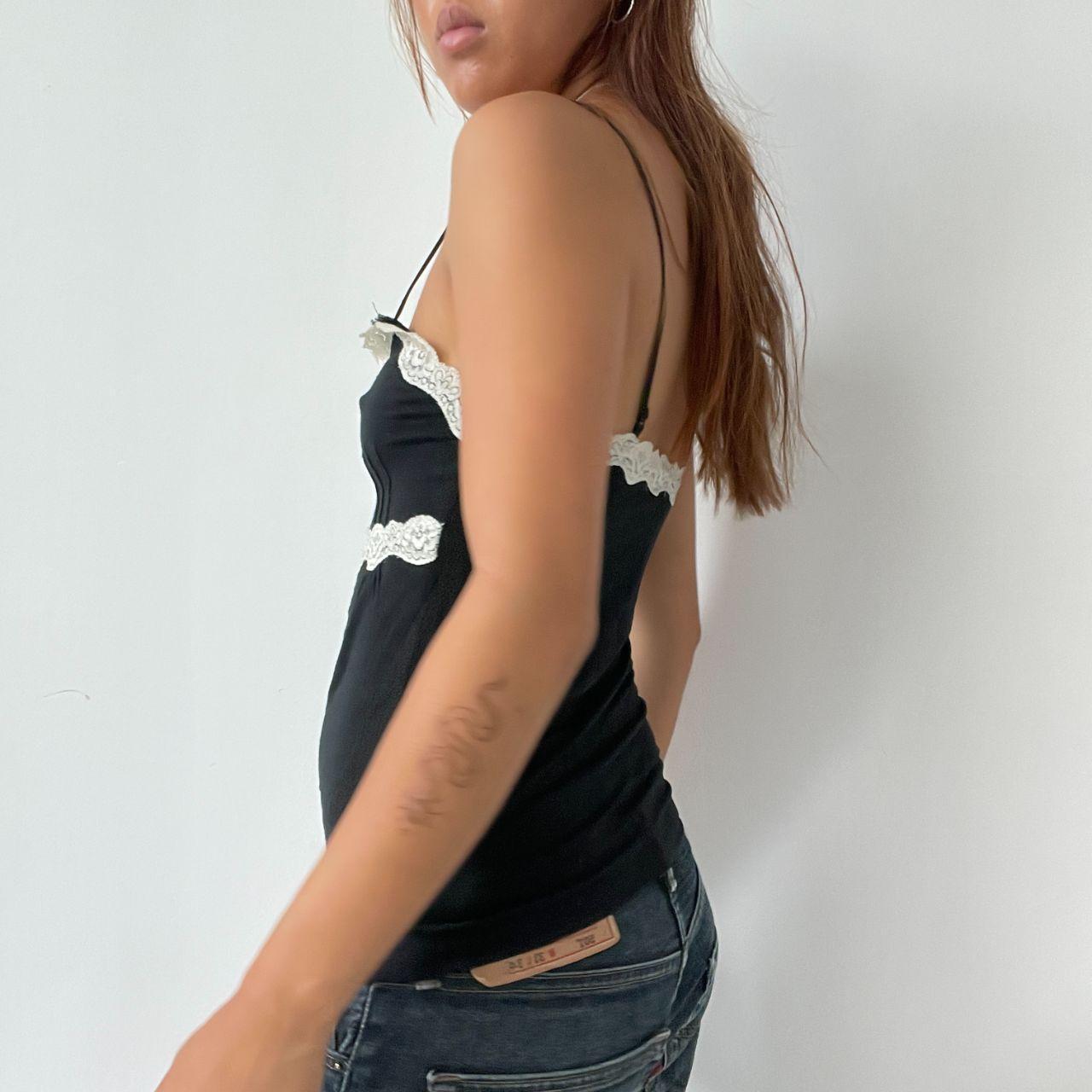 Vintage Black and White Lace Cami
