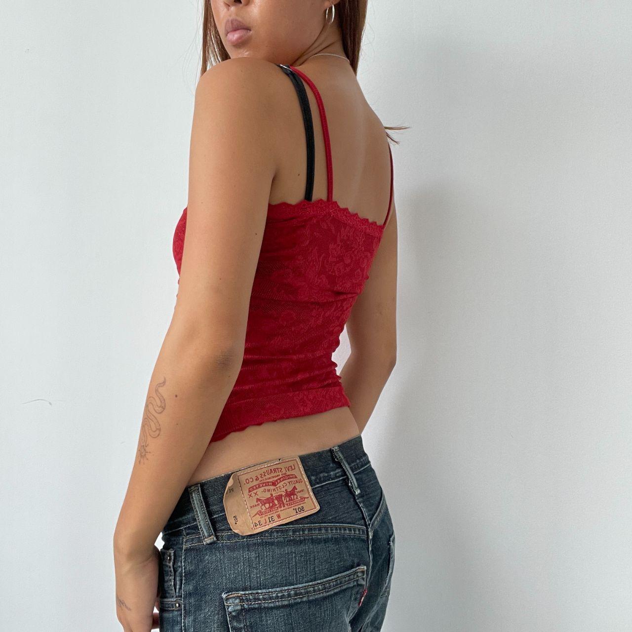 Vintage Red Lace Cami Top