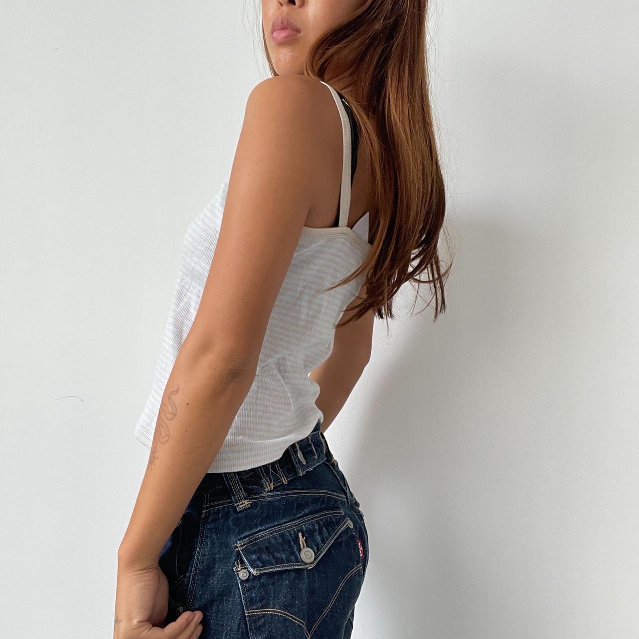 Vintage Beige Stripe Top