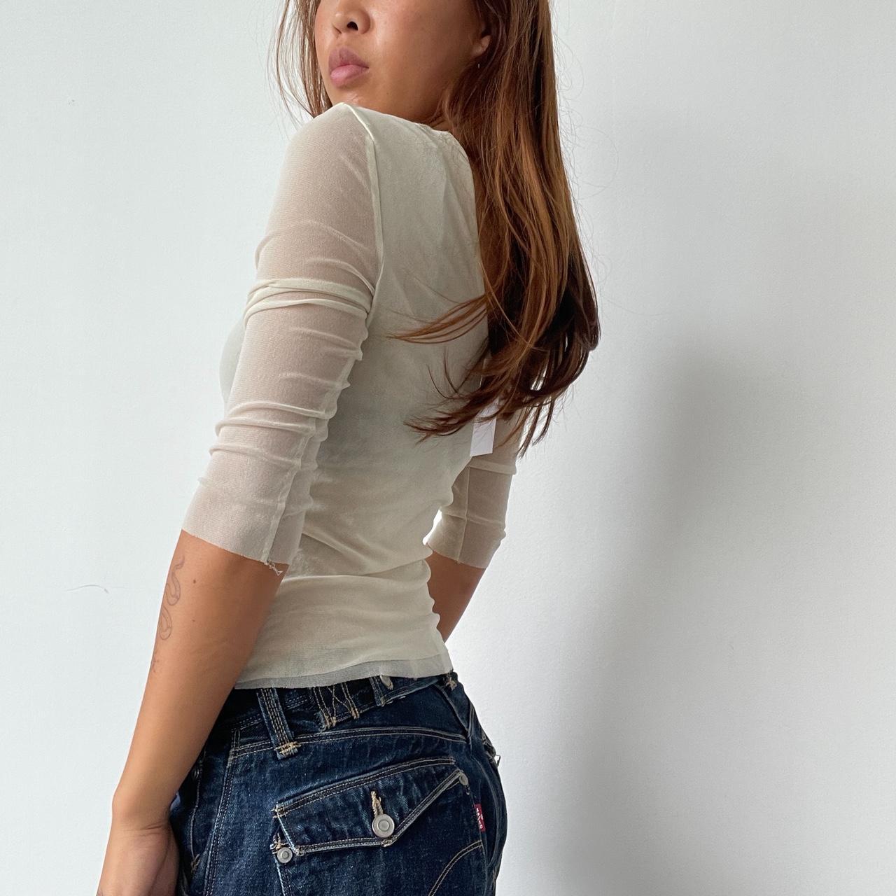 Vintage Beige Sheer Top