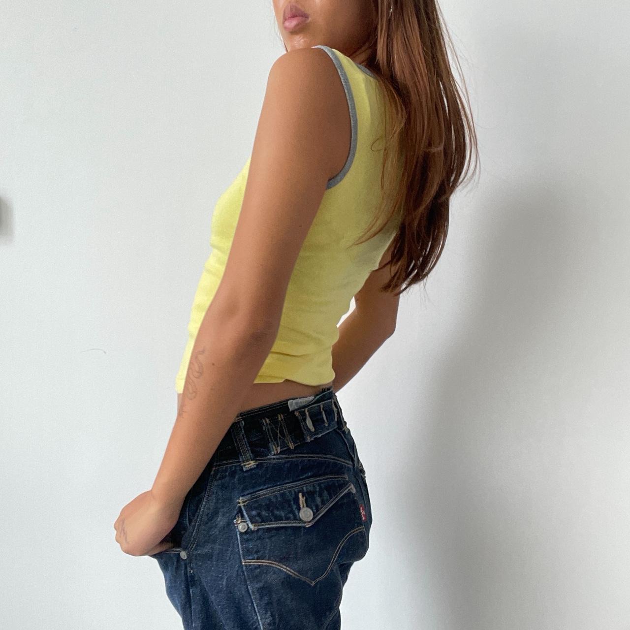 Vintage Yellow Open Neck Top