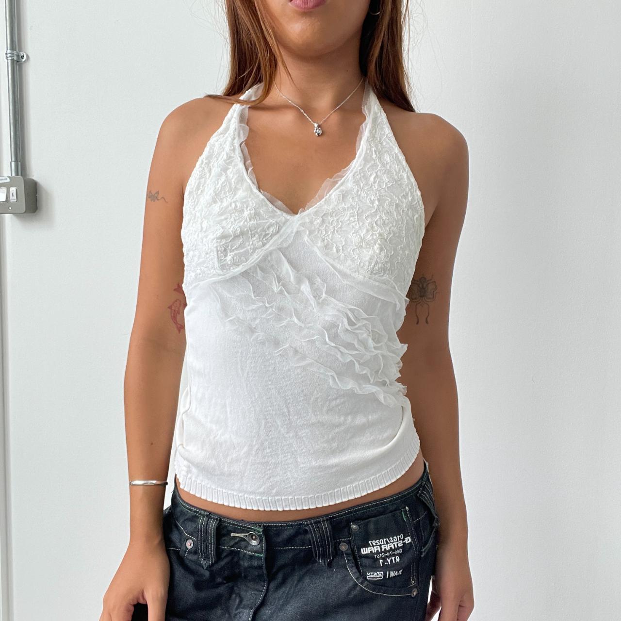 Vintage Lace Overlay Halter Top