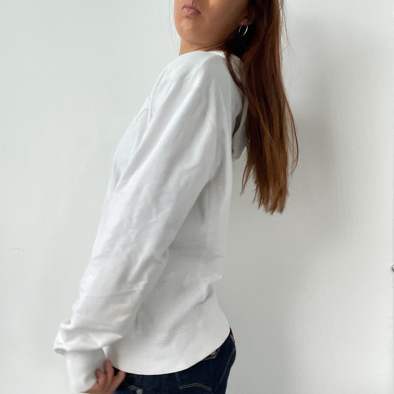 Vintage White Embroidered White Zip Up Hoodie