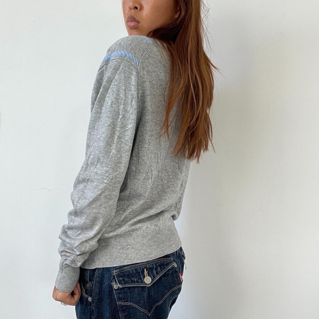 Vintage Grey V Neck Knit Jumper