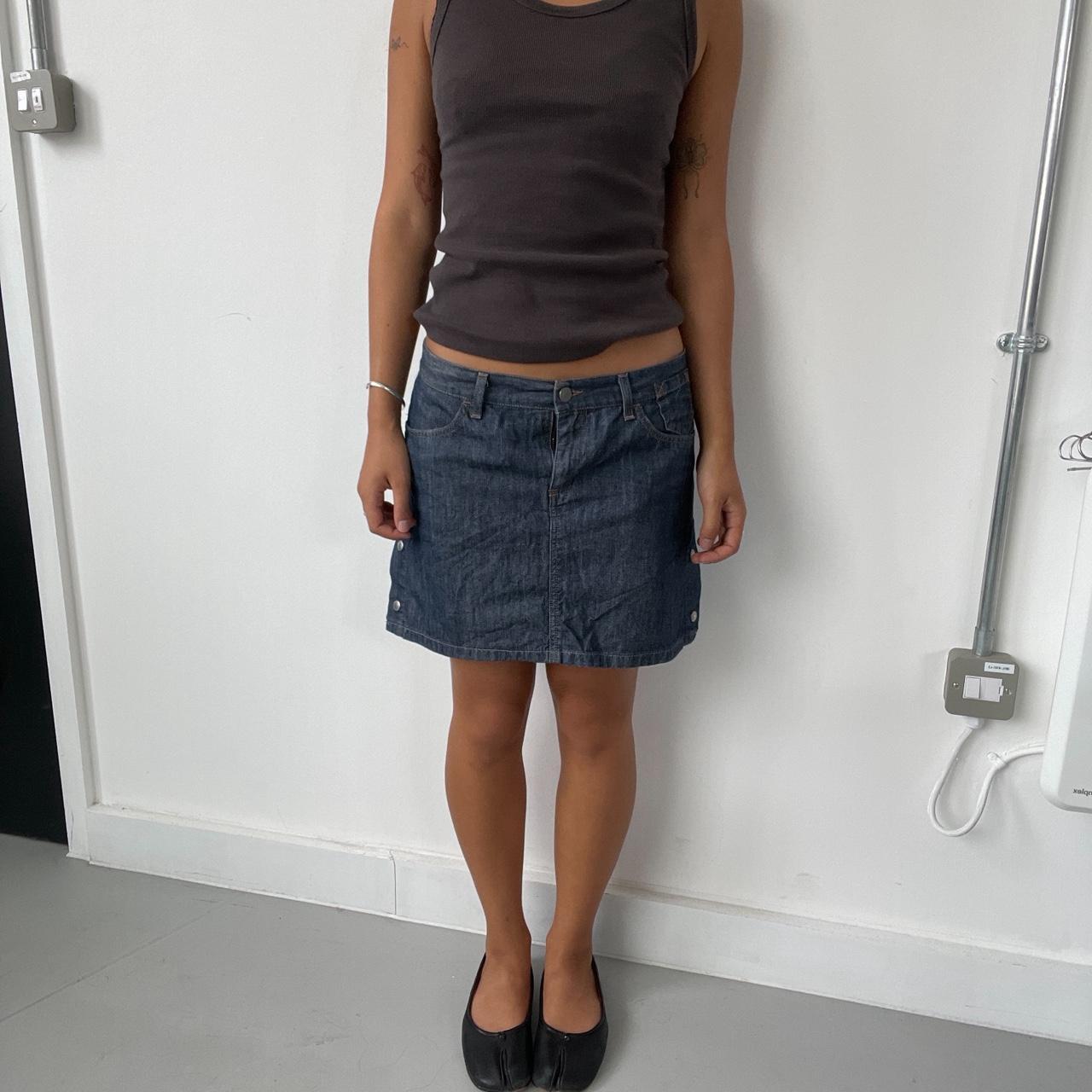 Vintage Dark Blue Denim Mini Skirt