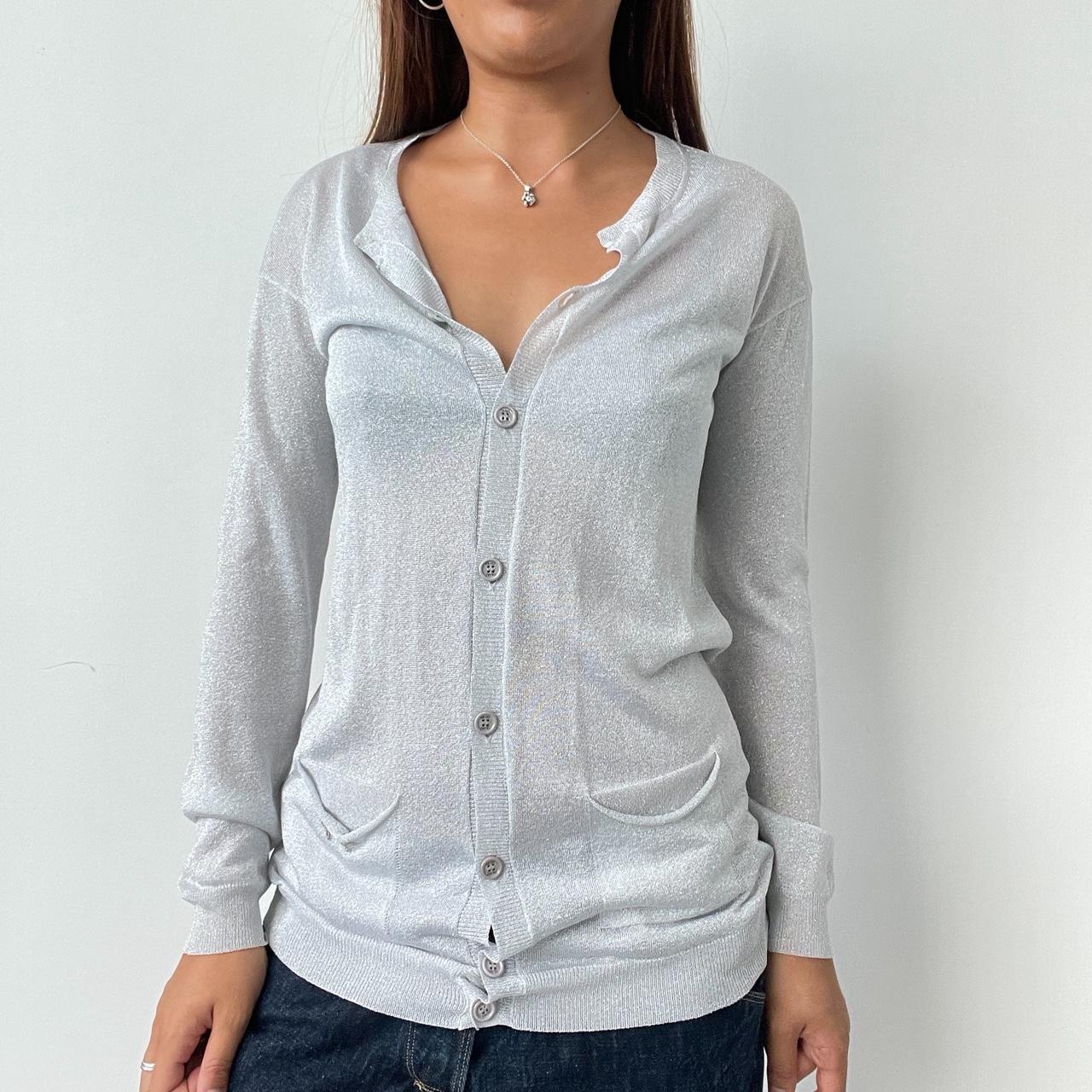 Vintage Silver Metallic Cardigan