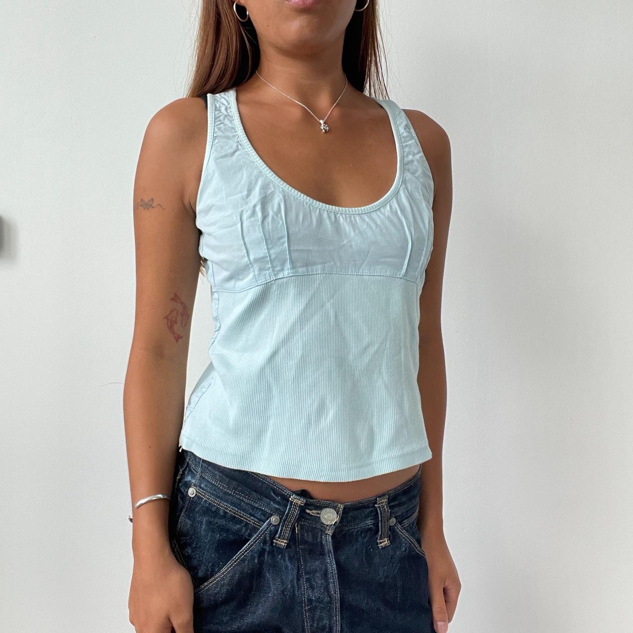 Vintage Blue Structured Cami Top