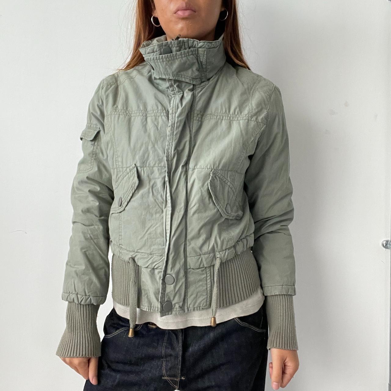 Vintage Khaki Zip Up Jacket