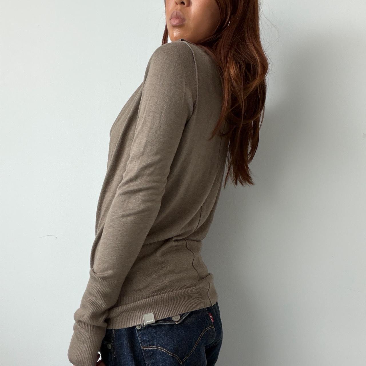 Vintage Brown Cowl Neck Top