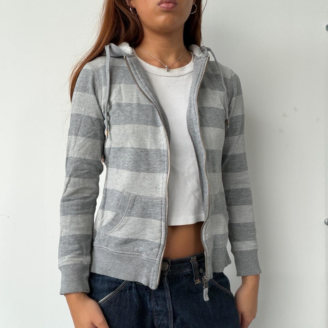 Vintage Grey Zip Up Hoodie