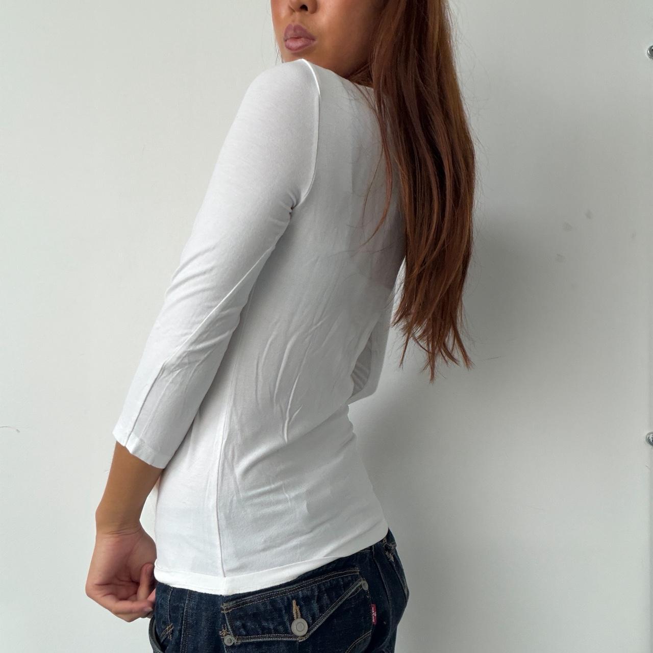 Vintage White Gathered Long Sleeve