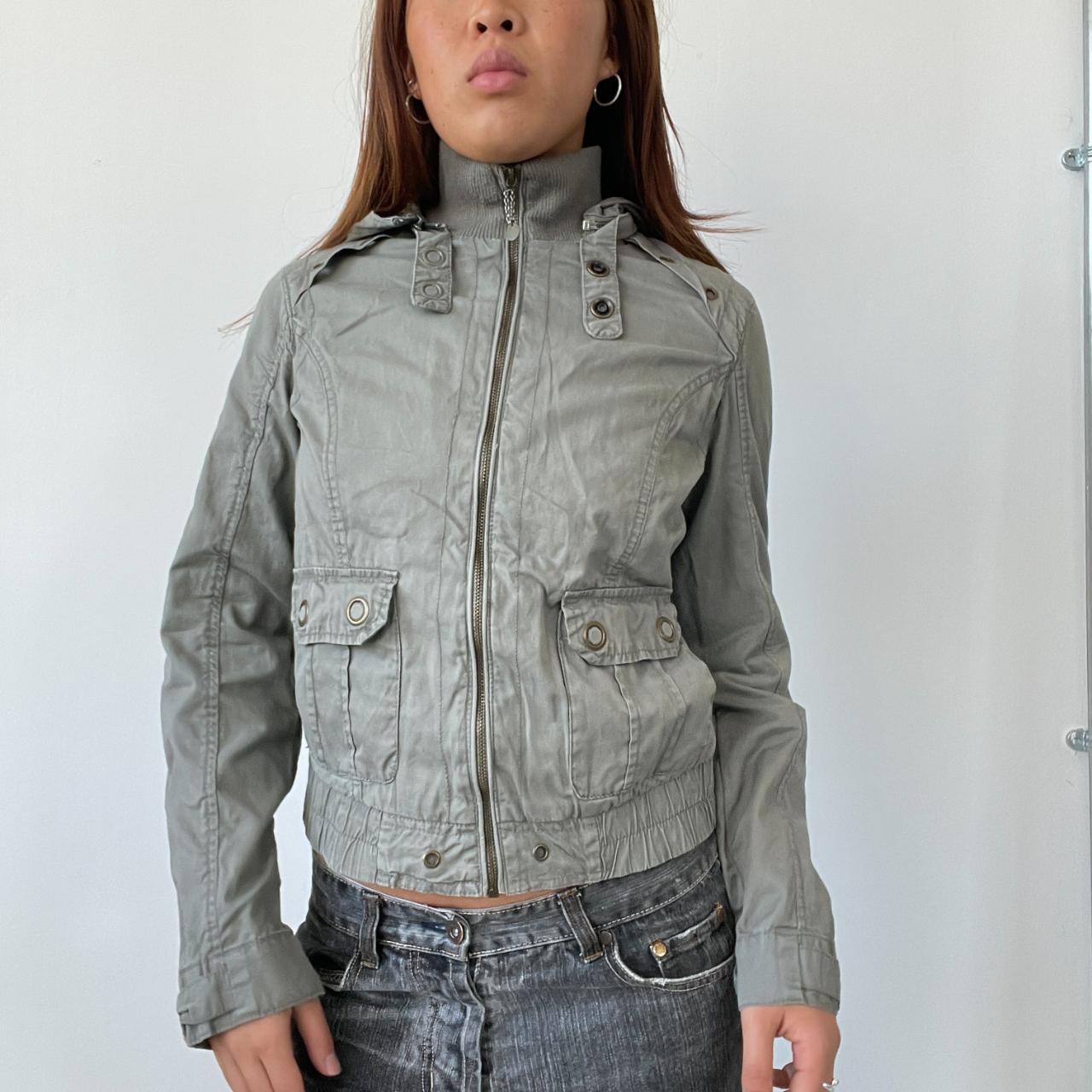 Khaki Green Utility Cargo Jacket