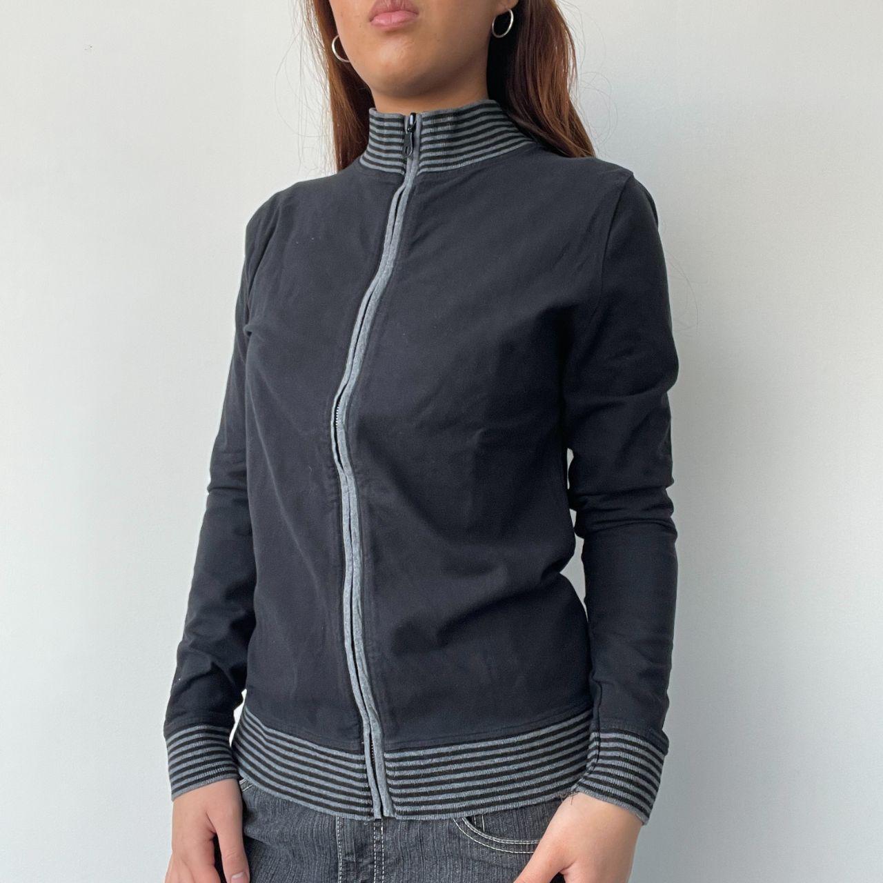 Black Contrast Zip Up Track Jacket