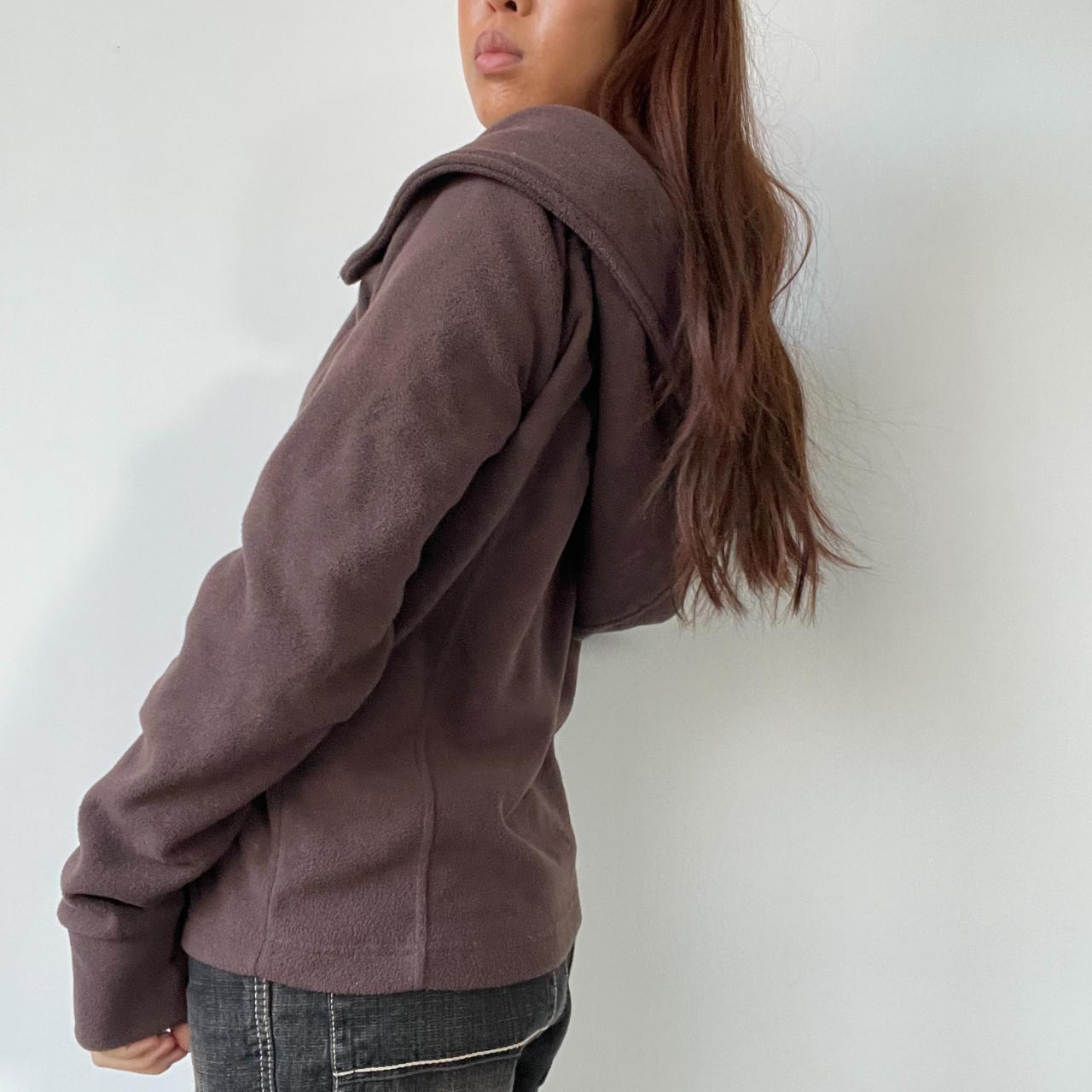 Brown Fleece Zip Up Track Jacket