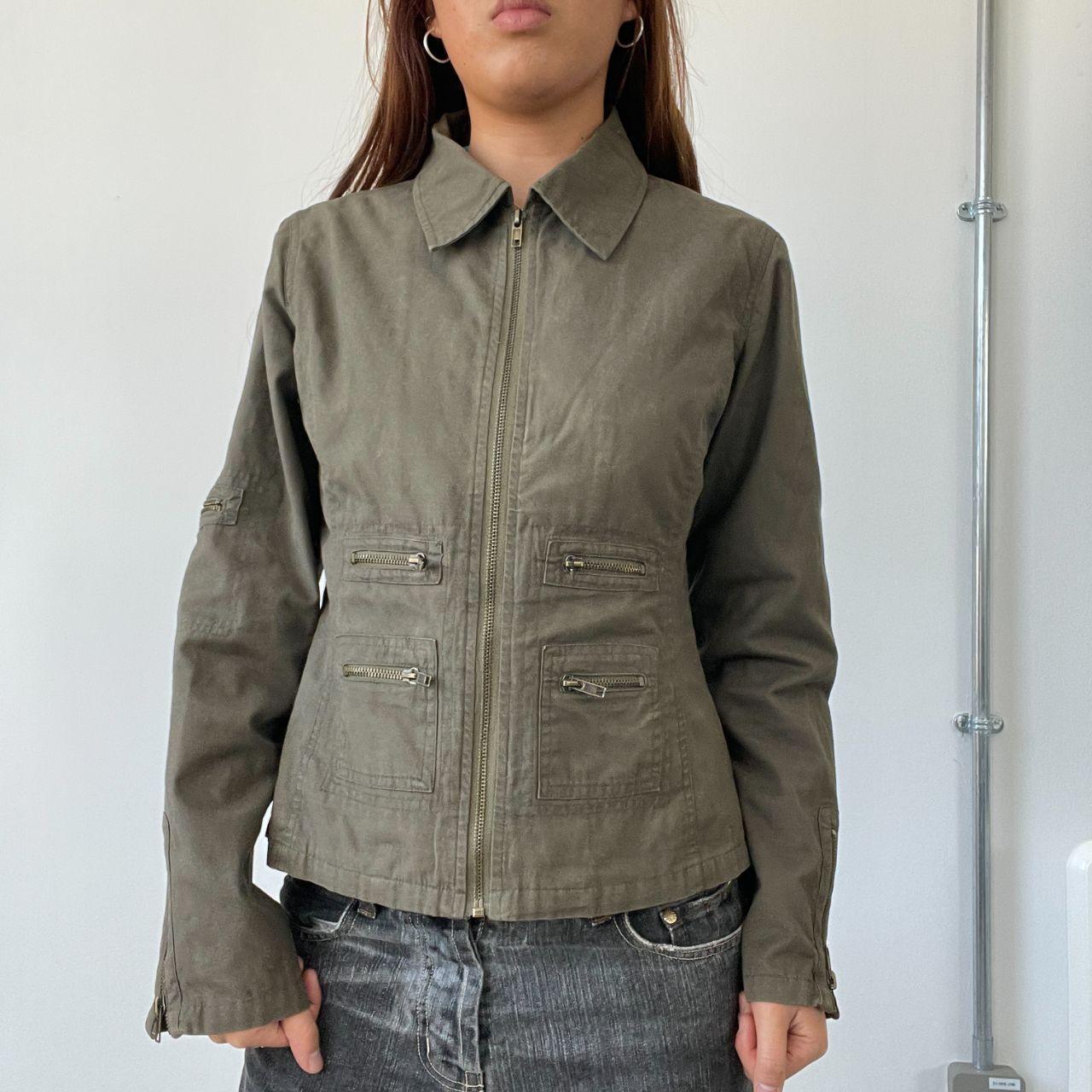 Khaki Fitted Utility Jacket
