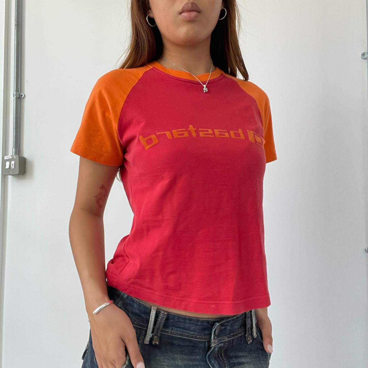 Red/Orange Slogan Baby Tee