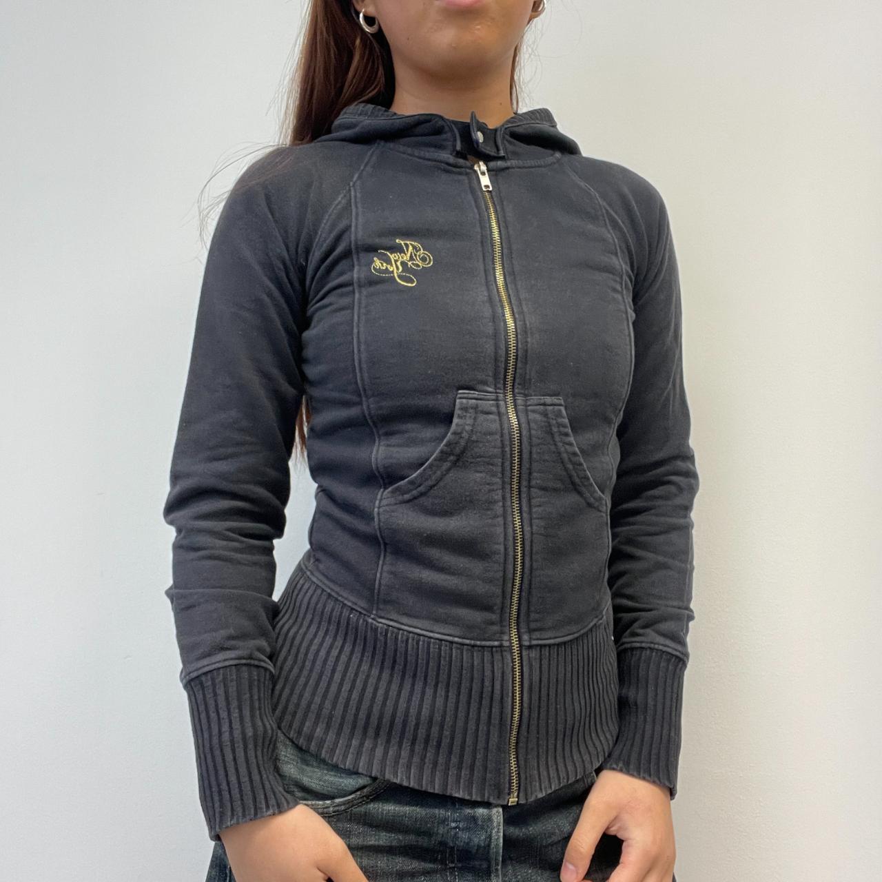 Black Washed Ribbed Hoodie