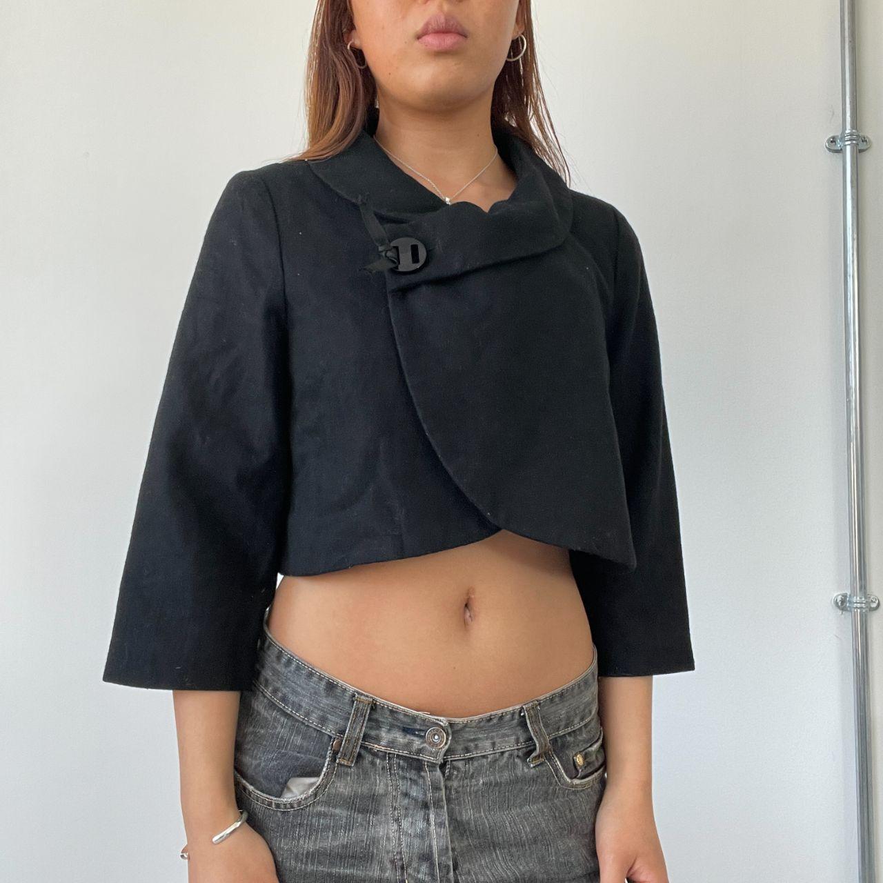 Black Cropped Peacoat