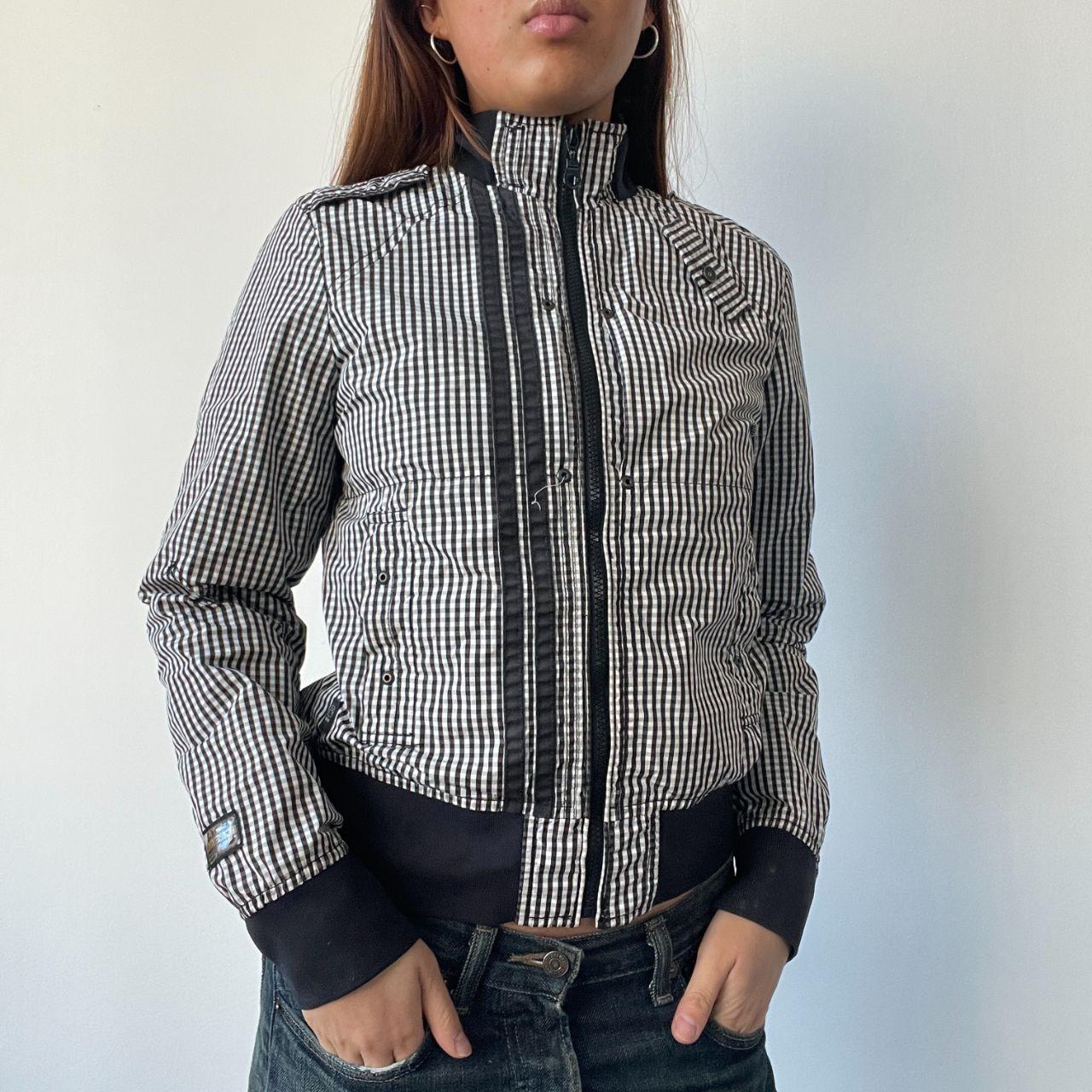Black/White Gingham Track Jacket