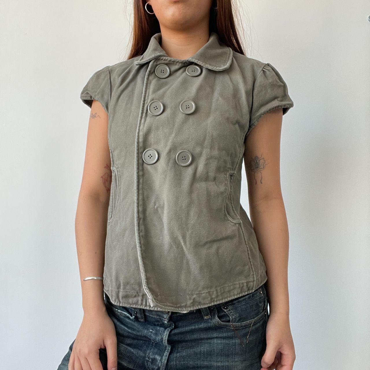 Khaki Collared Babydoll Top