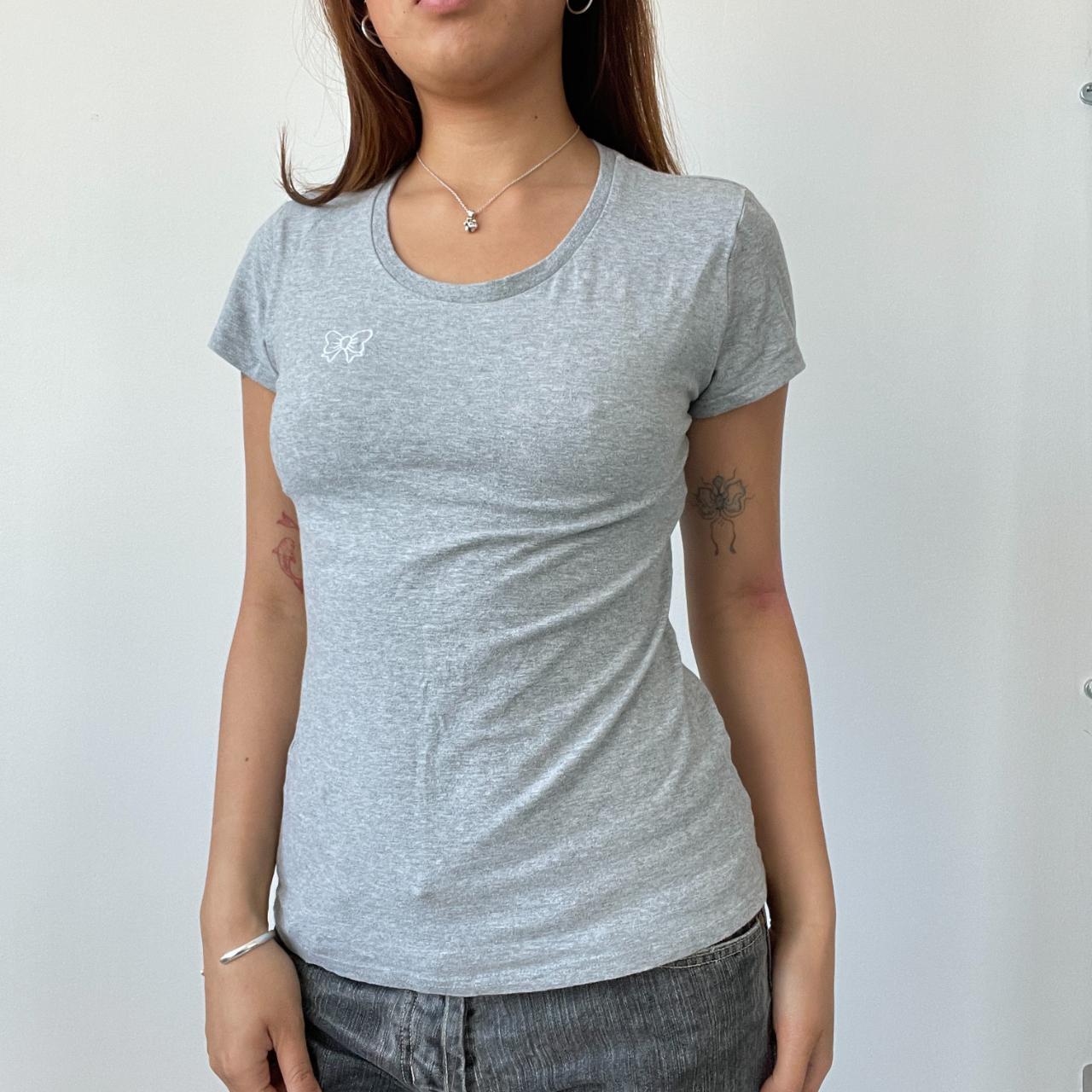 Grey Scoop Neck T Shirt