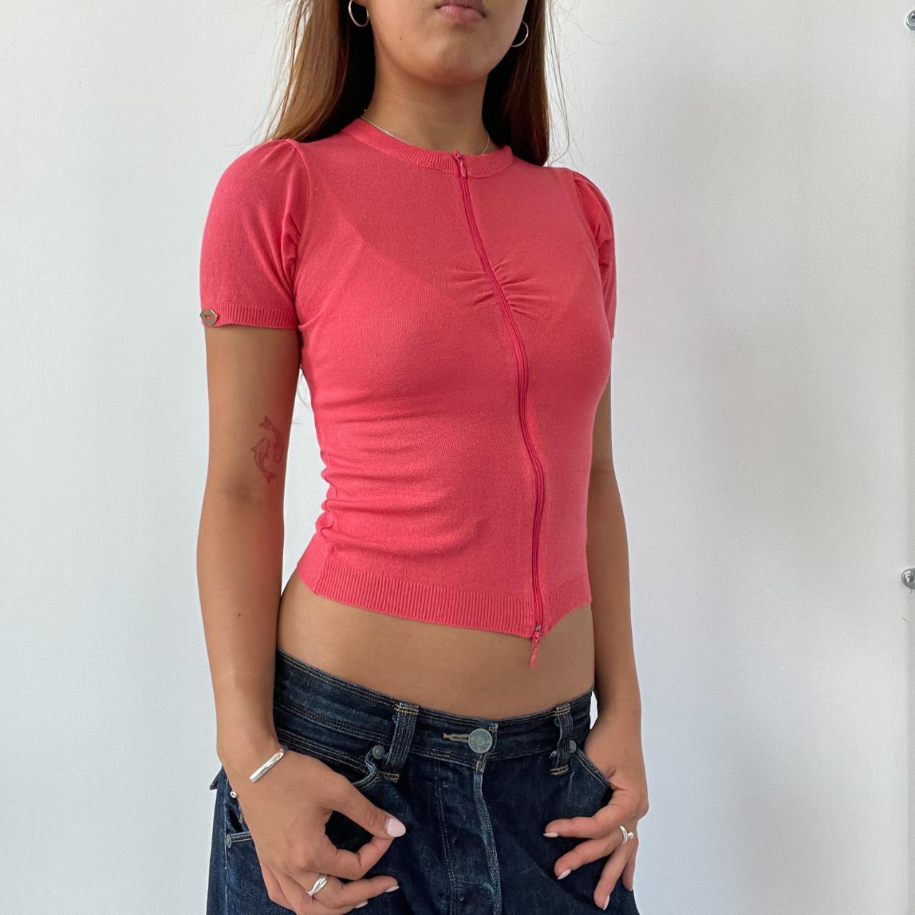 Hot Pink Zip Up Top