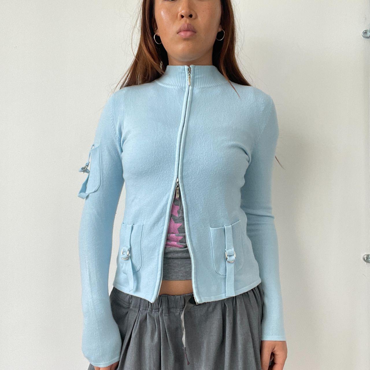 Baby Blue Double Zip Jumper