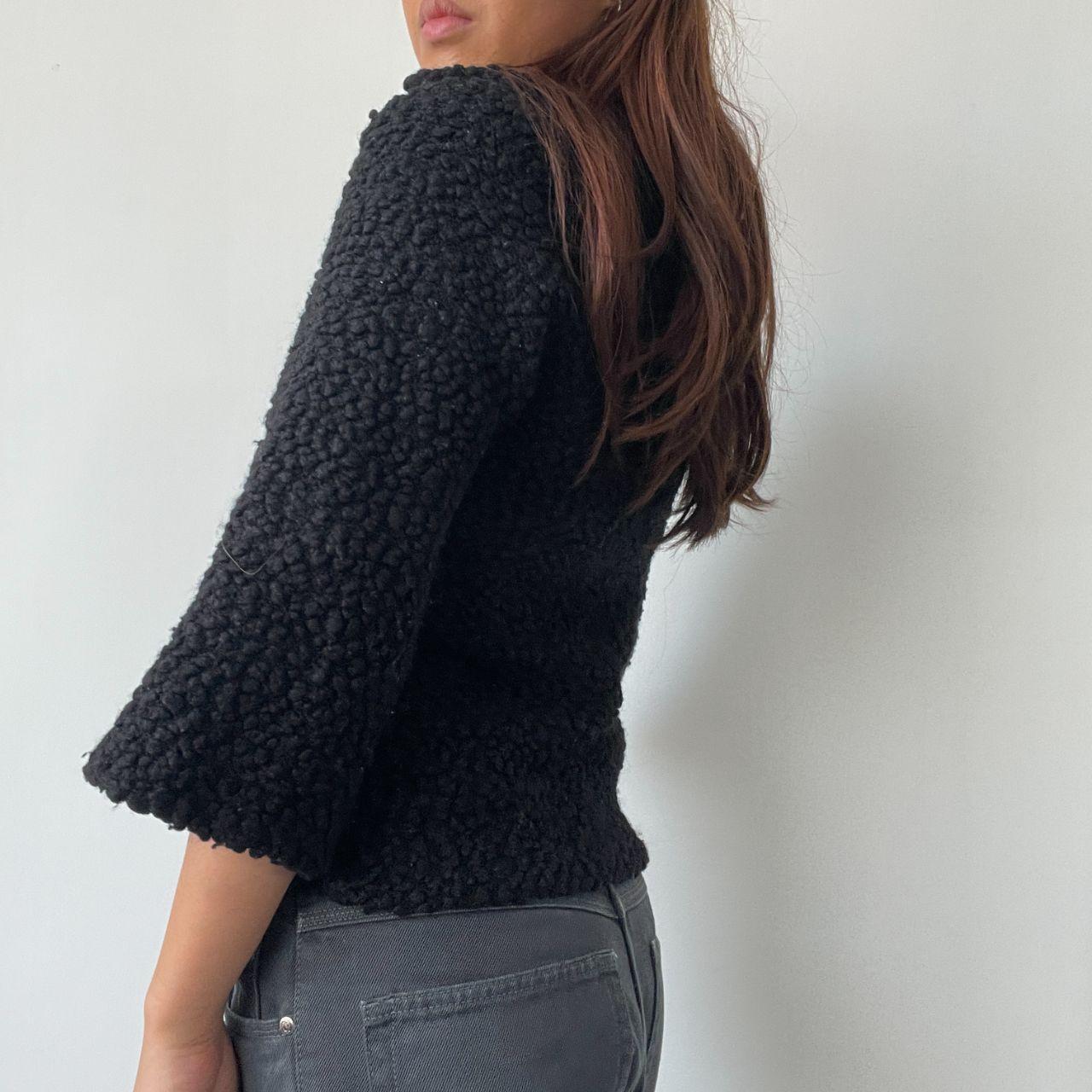 Black Bobble Textured Cardigan Top