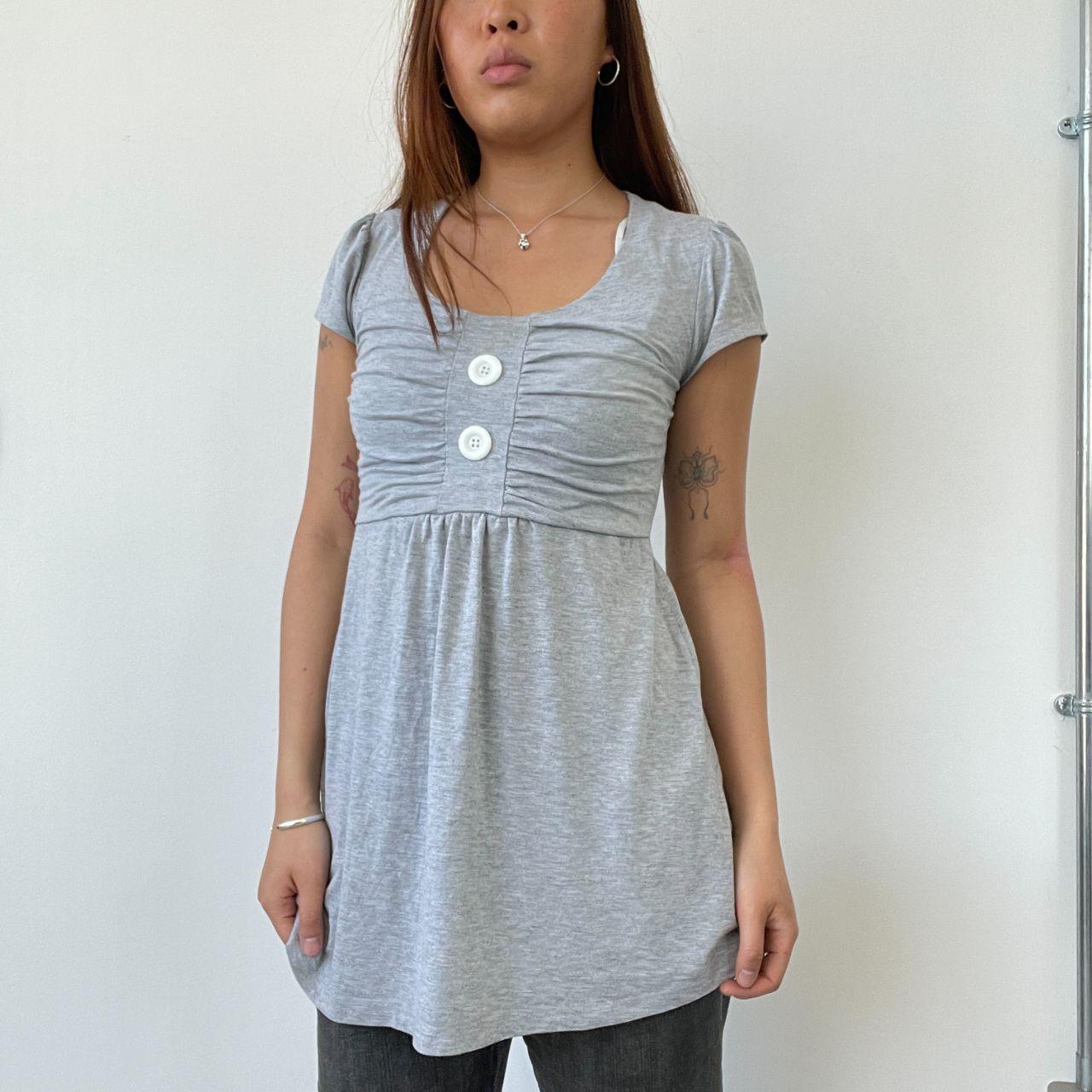 Grey Jersey Peplum Dress Top